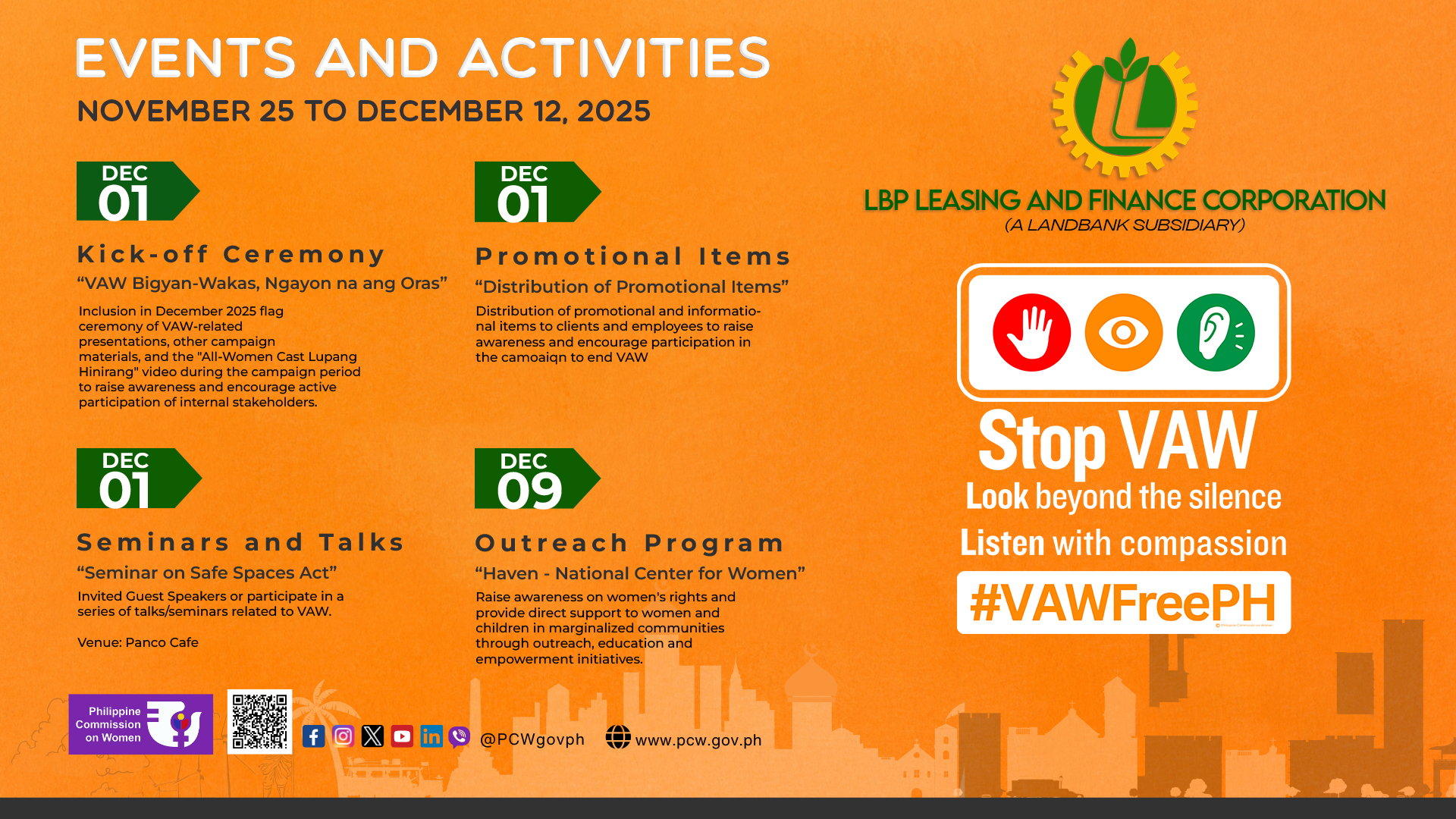 Calendar of Activities